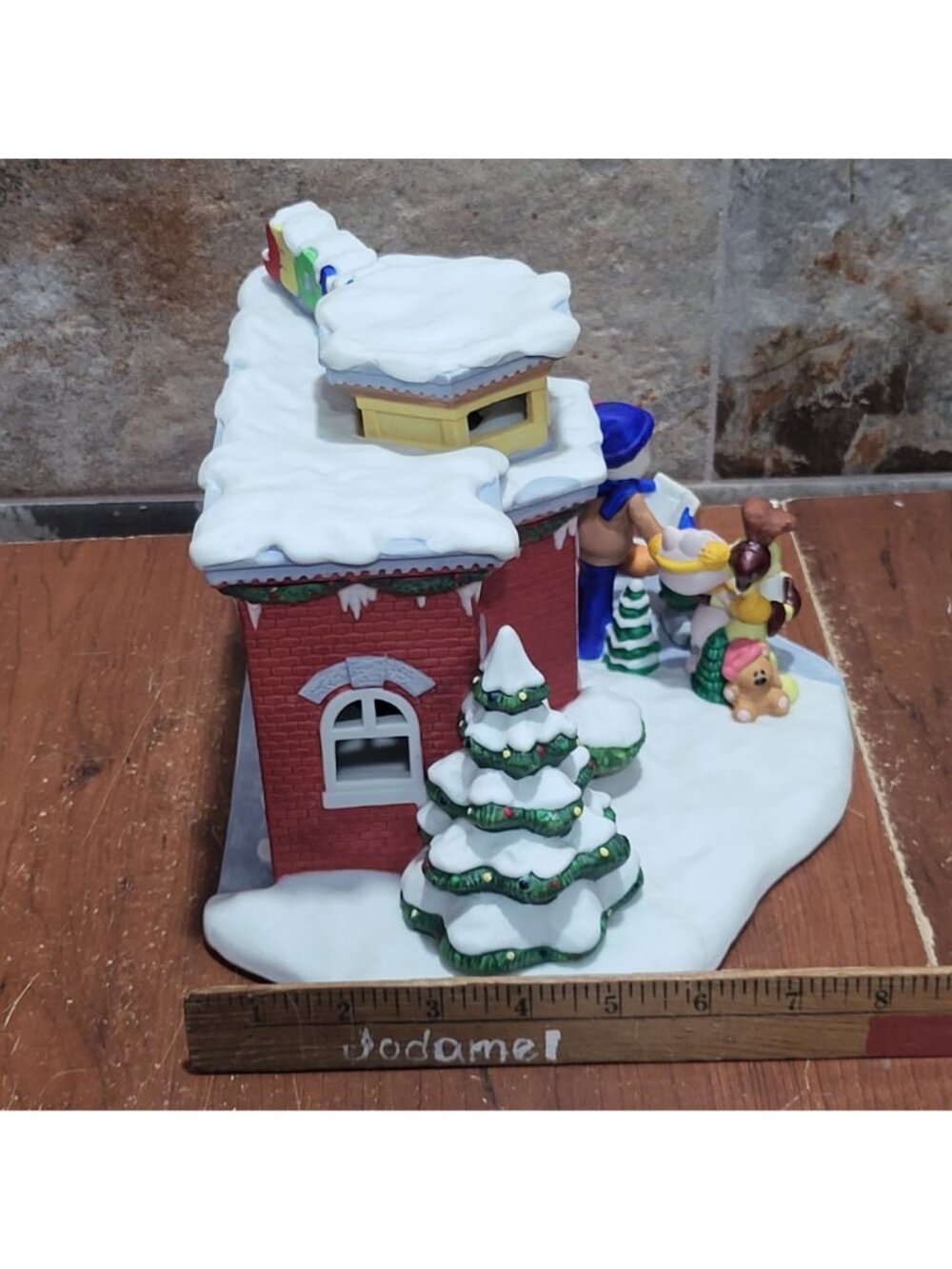 Vintage 1995 Danbury Mint Garfields Christmas Village The Court House Lighted NI - Picture 10 of 11